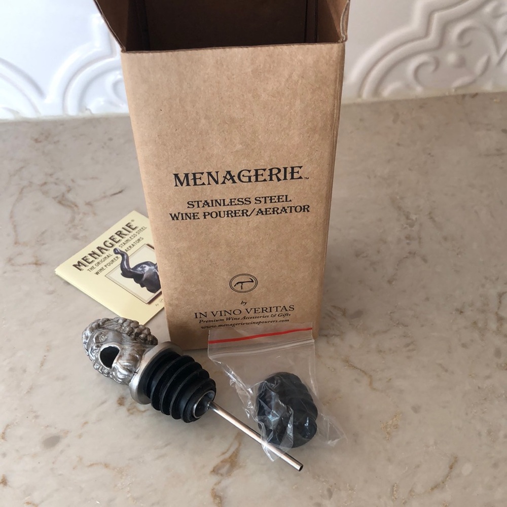 COPY - Menagerie Stainless Steel Wine Pourer Aerator New in box Bacchus